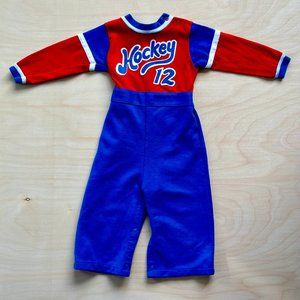 Vintage Carter's Red & Blue Hockey Onesie Child Jumpsuit Retro Kid's Clothes